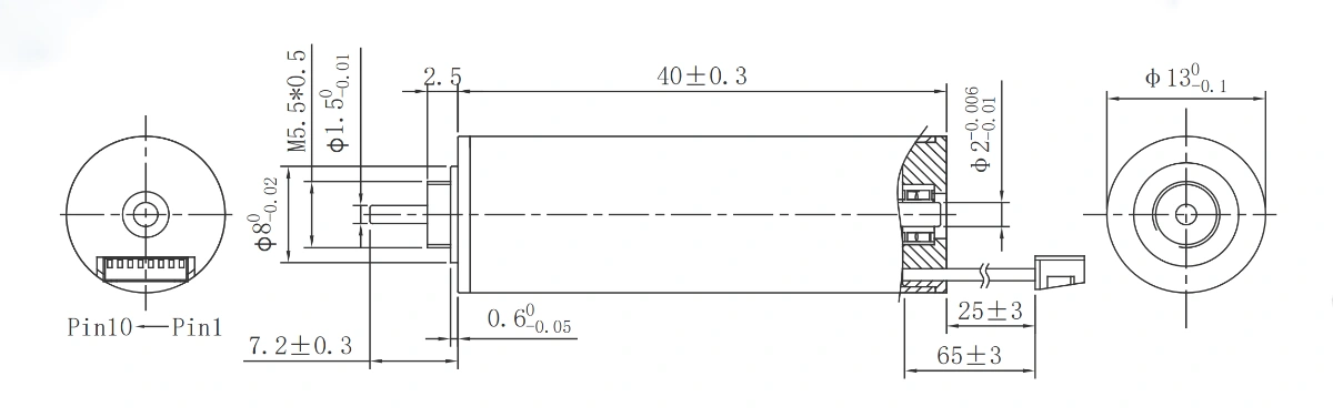 FA-DH13-24V motor dimensional drawing FA-DH13-24V motor dimensional drawing