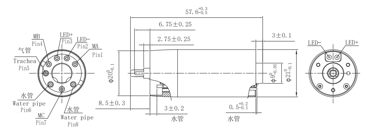 FA-DH20-24V mechanical dimensions FA-DH20-24V mechanical dimensions