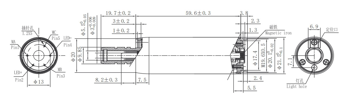 FA-DH22-30V mechanical dimensions FA-DH22-30V motor outline drawing dimensions