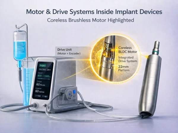 dental implant motor integration coreless motor inside handpiece