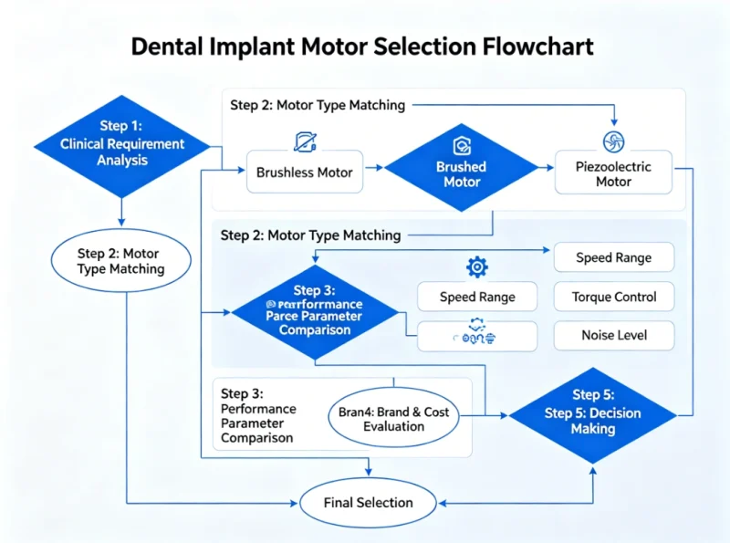 Dental Implant Motor Selection Flowchart Dental motor testing and quality inspection for OEM applications