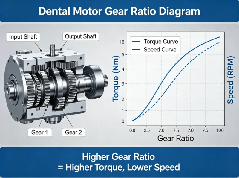 Dental Motor Gear Ratio Diagram Dental motor testing and quality inspection for OEM applications